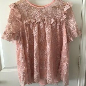 Pink lace top
